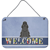 "Caroline's Treasures Welcome Cocker Spaniel Black Metal Print, 8 x 12"