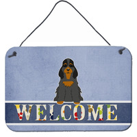 "Caroline's Treasures Cocker Spaniel Black Tan Welcome Metal Print, 8 x 12, Multicolor"