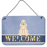 "Caroline's Treasures Cocker Spaniel Buff Welcome Metal Print, 8 x 12, Multicolor"