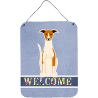 "Caroline's Treasures Whippet Welcome Metal Print, 16 x 12, Multicolor"