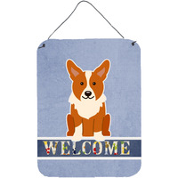 "Caroline's Treasures Corgi Welcome Metal Print, 16 x 12, Multicolor"