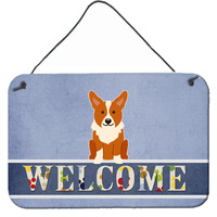 "Caroline's Treasures Corgi Welcome Metal Print, 8 x 12, Multicolor"