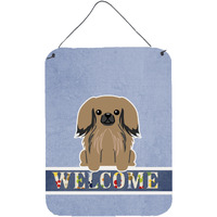"Caroline's Treasures Pekingnese Tan Welcome Metal Print, 16 x 12, Multicolor"