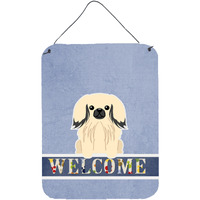 "Caroline's Treasures Pekingnese Cream Welcome Metal Print, 16 x 12, Multicolor"