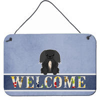"Caroline's Treasures Pekingnese Black Welcome Metal Print, 8 x 12, Multicolor"