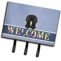 "Caroline's Treasures Pekingnese Black Welcome Wall Hook, Triple, Multicolor"