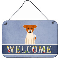 "Caroline's Treasures Jack Russell Terrier Welcome Metal Print, 8 x 12"