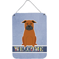"Caroline's Treasures Chinese Chongqing Dog Welcome Metal Print, 16 x 12, Multicolor"