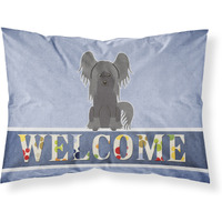 "Caroline's Treasures Chinese Crested Black Welcome Pillowcase, Standard, Multicolor"