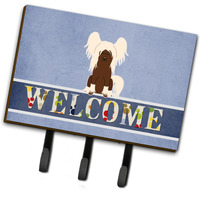 "Caroline's Treasures Chinese Crested Cream Welcome Wall Hook, Triple, Multicolor"