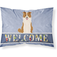 "Caroline's Treasures Border Collie Red White Welcome Pillowcase, Standard,"