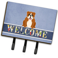 "Caroline's Treasures Welcome English Bulldog Red White Wall Hook, Triple"