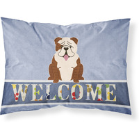 "Caroline's Treasures English Bulldog Brindle White Welcome Pillowcase, Standard,"