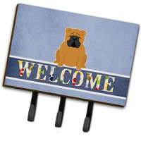 "Caroline's Treasures English Bulldog Red Welcome Wall Hook, Triple, Multicolor"