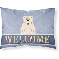 "Caroline's Treasures English Bulldog White Welcome Pillowcase, Standard,"