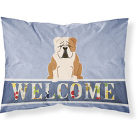 "Caroline's Treasures English Bulldog Fawn White Welcome Pillowcase, Standard, Multicolor"