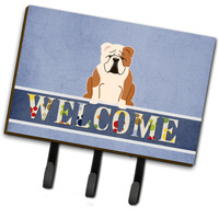 "Caroline's Treasures English Bulldog Fawn White Welcome Wall Hook, Triple, Multicolor"