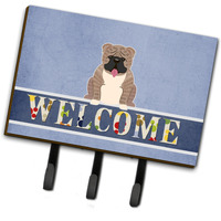 "Caroline's Treasures English Bulldog Grey Brindle Welcome Wall Hook, Triple, Multicolor"