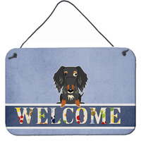 "Caroline's Treasures Wire Haired Dachshund Dapple Welcome Metal Print, 8 x 12, Multicolor"
