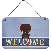 "Caroline's Treasures Wire Hair Dachshund Chocolate Welcome Metal Print, 8 x 12"