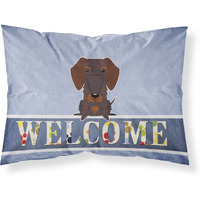 "Caroline's Treasures Wire Hair Dachshund Chocolate Welcome Pillowcase, Standard,"