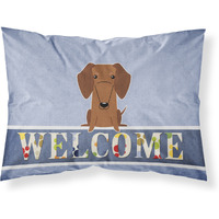 "Caroline's Treasures Dachshund Red Brown Welcome Pillowcase, Standard,"