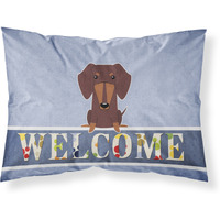 "Caroline's Treasures Welcome Dachshund Chocolate Pillowcase, Standard"