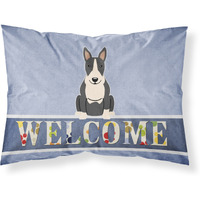 "Caroline's Treasures Bull Terrier Black White Welcome Pillowcase, Standard, Multicolor"