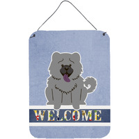 "Caroline's Treasures Chow Blue Welcome Metal Print, 16 x 12, Multicolor"