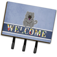 "Caroline's Treasures Chow Blue Welcome Wall Hook, Triple, Multicolor"