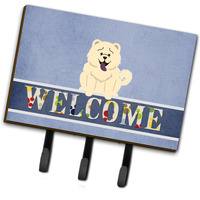 "Caroline's Treasures Chow White Welcome Wall Hook, Triple, Multicolor"