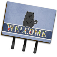 "Caroline's Treasures Chow Black Welcome Wall Hook, Triple, Multicolor"