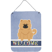 "Caroline's Treasures Chow Cream Welcome Metal Print, 16 x 12, Multicolor"