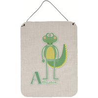 "Caroline's Treasures Alphabet A for Alligator Metal Print, 16 x 12, Multicolor"