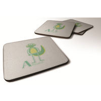 "Caroline's Treasures Alphabet A For Alligator Foam Coaster Set of 4, 3.5, Multicolor"