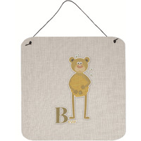"Caroline's Treasures Alphabet B for Bear Metal Print, 6 x 6, Multicolor"