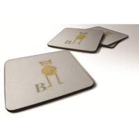"Caroline's Treasures Alphabet B For Bear Foam Coaster Set of 4, 3.5, Multicolor"