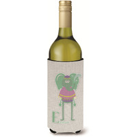 "Caroline's Treasures Alphabet E for Elephant Wine Bottle Beverage Insulator Hugger, Multicolor, 750ml"