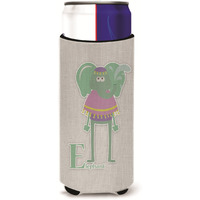 "Caroline's Treasures Alphabet E For Elephant Michelob Ultra Hugger For Slim Cans, Slim Can, Multicolor"