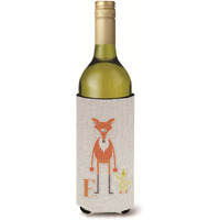 "Caroline's Treasures Alphabet F for Fox Wine Bottle Beverage Insulator Hugger, Multicolor, 750ml"