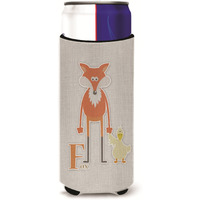 "Caroline's Treasures Alphabet F For Fox Michelob Ultra Hugger For Slim Cans, Slim Can, Multicolor"