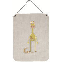 "Caroline's Treasures Alphabet G for Giraffe Metal Print, 16 x 12, Multicolor"