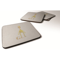 "Caroline's Treasures Alphabet G For Giraffe Foam Coaster Set of 4, 3.5, Multicolor"