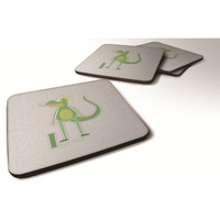 "Caroline's Treasures Alphabet I For Iguana Foam Coaster Set of 4, 3.5, Multicolor"