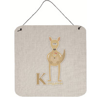 "Caroline's Treasures Alphabet K for Kangaroo Metal Print, 6 x 6, Multicolor"