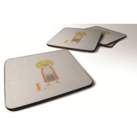 "Caroline's Treasures Alphabet L For Lion Foam Coaster Set of 4, 3.5, Multicolor"