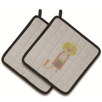 "Caroline's Treasures Alphabet L For Lion Pair of Pot Holders, 7.5HX7.5W, Multicolor"