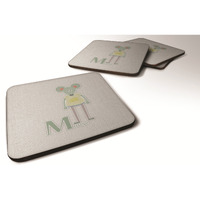 "Caroline's Treasures Alphabet M For Mouse Foam Coaster Set of 4, 3.5, Multicolor"