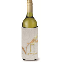 "Caroline's Treasures Alphabet N for Nightingale Wine Bottle Beverage Insulator Hugger, Multicolor, 750ml"