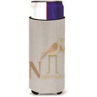"Caroline's Treasures Alphabet N For Nightingale Michelob Ultra Hugger For Slim Cans, Slim Can, Multicolor"